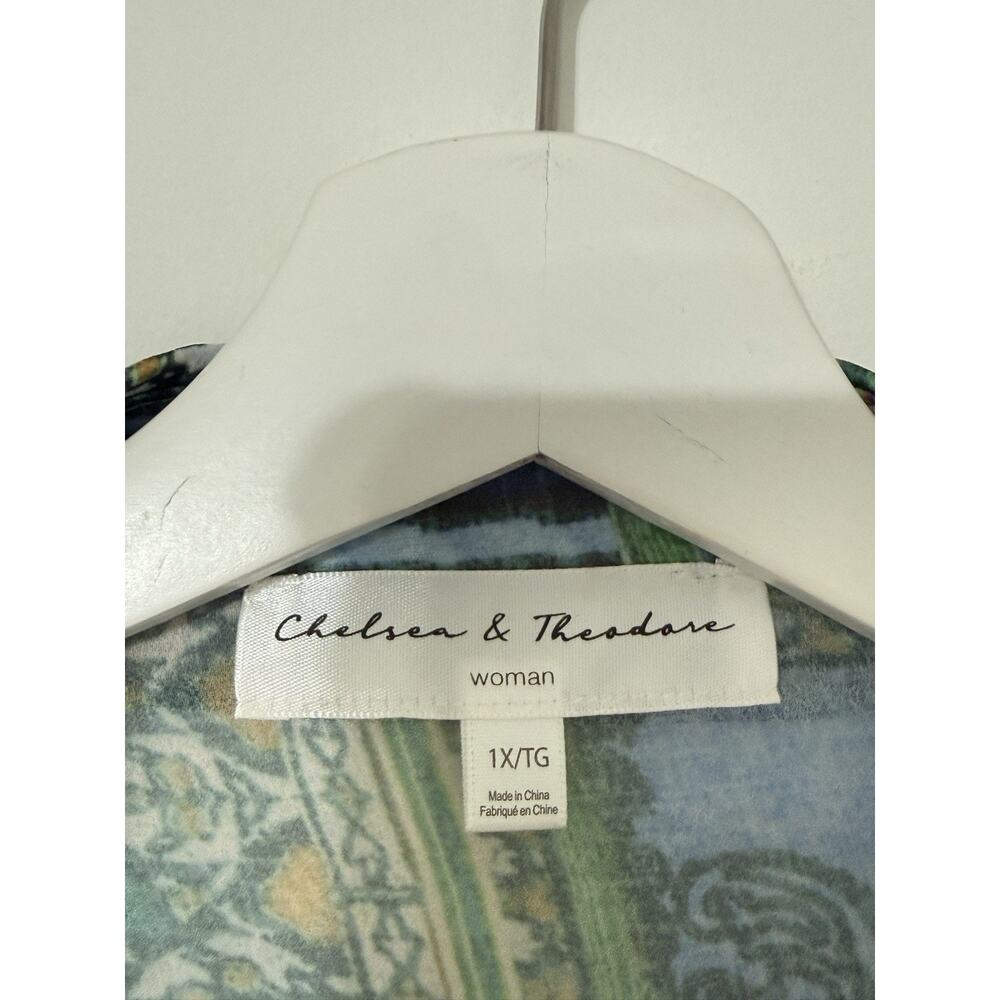 Chelsea & Theodore Boho Patchwork Arts Button Up Top Artsy Indie Peasant Size 1X - Picture 7 of 12